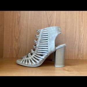 Report Mullet Peep Toe Cut-Out Heels